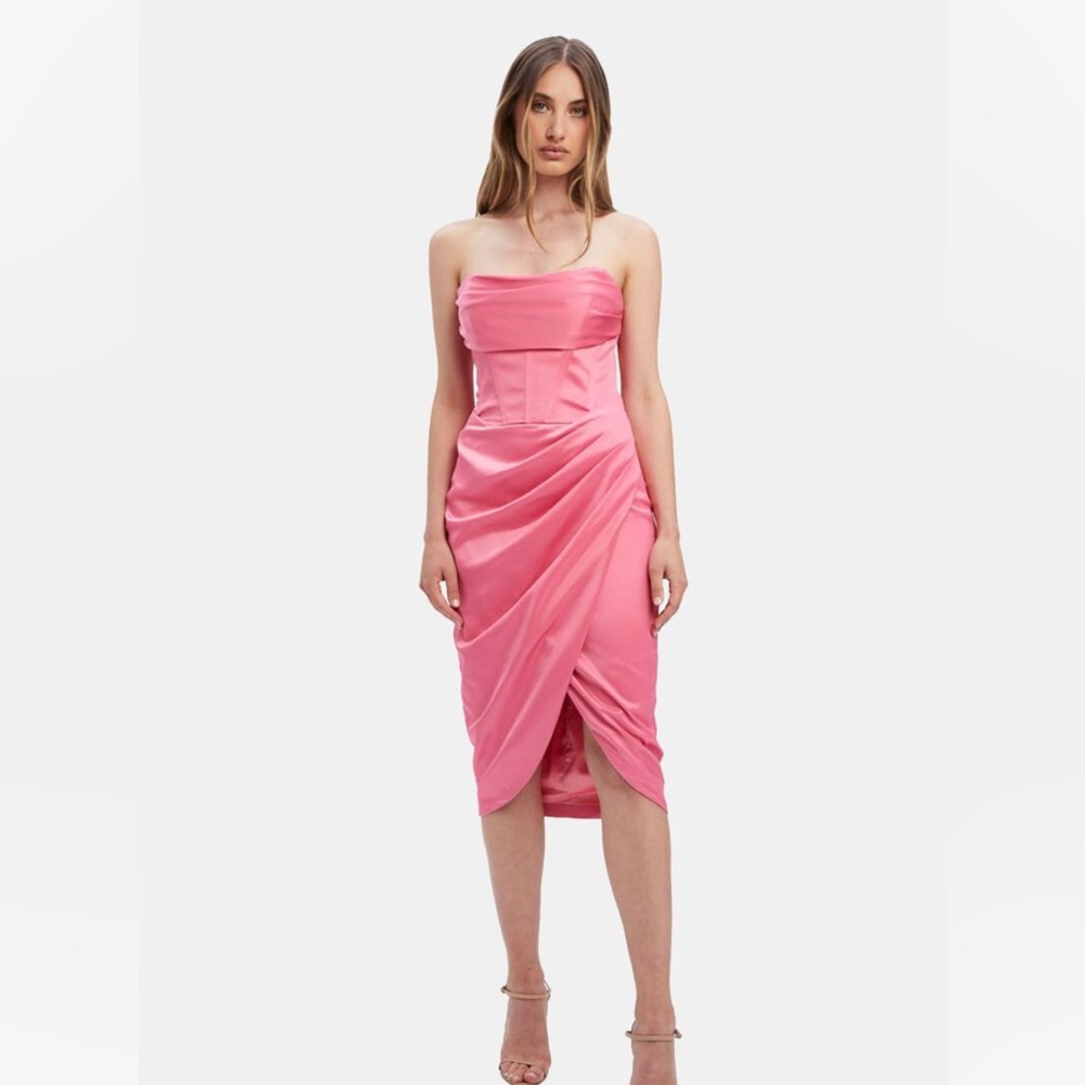 Bardot Jamila strapless Corset Dress In Petal Pink size 6